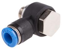 qslv-g18-6 Festo QS Series Elbow Threaded Adaptor, G 1/8 Male to Push In 6 mm, Threaded-to-Tube Connection Style, 186138