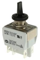 647nh2 APEM Toggle Switch, Panel Mount, (On)-Off-(On), DPDT, Tab Terminal