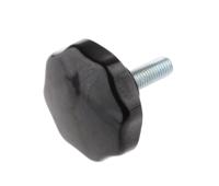 686-143 RS PRO Black Multiple Lobes Clamping Knob, M10, Threaded Stud