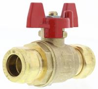 486-299 RS PRO Brass Reduced Bore, 2 Way, Ball Valve, Compression, 15mm