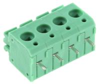1792889 Phoenix Contact PTS 1.5/4-5.0-H Series PCB Terminal Block, 4-Contact, 5mm Pitch, Through Hole Mount, 1-Row, Spring Cage