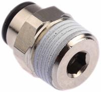 3175-08-17 Legris LF3000 Series Straight Threaded Adaptor, R 3/8 Male to Push In 8 mm, Threaded-to-Tube Connection Style