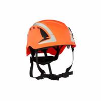 7100175098 3M X5000 Orange Helmet with Chin Strap, AdjustableVentilated