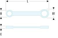 5916x17 Facom 59 Series Ring Spanner, 16mm, Metric, Double Ended, 210 mm Overall