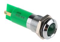 210-670 RS PRO Green Panel Mount Indicator, 12V, 14mm Mounting Hole Size, IP67