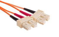 738-8515 RS PRO SC to SC Duplex Multi Mode OM1 Fibre Optic Cable, 62.5/125μm, Orange, 50m
