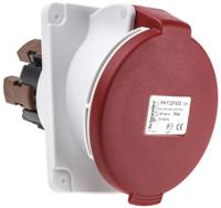 pky32f435 Schneider Electric, PratiKa IP44 Red Panel Mount 3P + N + E Right Angle Industrial Power Socket, Rated At 32A, 415 V