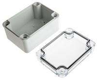 pc-b-65-t-enclosure Fibox Piccolo Series Grey Polycarbonate Enclosure, IP66, IP67, Transparent Lid, 110 x 80 x 65mm