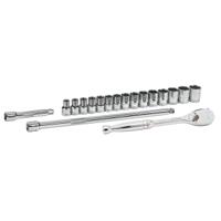 80708 GearWrench 18-Piece Metric 1/2 in Standard Socket Set with Ratchet, 6 point