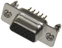 09561517512 HARTING 15 Way Through Hole D-sub Connector Socket, 2.29mm Pitch, with 4-40 UNC Threaded Inserts, Boardlocks