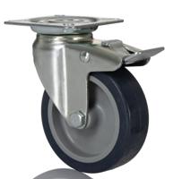 1477pao075p40 Tente Braked Swivel Castor Wheel, 60kg Capacity, 75mm Wheel