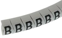 901-10583-909-3109-pvc HellermannTyton HGDC Slide On Cable Markers, Black on White, Pre-printed "B", 2 → 5mm Cable, 901-10583