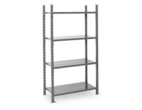 zbtolind2010104d1 Manorga RAL 7024 4 Shelf Sheet Steel Modular Shelving Starter Bay, 2000mm x 1010mm, 1000mm, 500kg Load