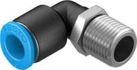 qsml-18-6-100 Festo Elbow Threaded Adaptor, R 1/8 Male to Push In 6 mm, Threaded-to-Tube Connection Style, 130765