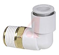 kq2l08-02as-x35 SMC KQ2 Series Elbow Threaded Adaptor, R 1/4 Male to Push In 8 mm, Threaded-to-Tube Connection Style
