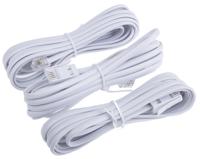 495-0404 RS PRO Female RJ11 to Male BT431A Telephone Extension Cable, White Sheath, 3m