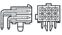 1-770968-1 TE Connectivity Mini-Universal MATE-N-LOK Series Right Angle Through Hole PCB Header, 4 Contact(s), 4.14 mm Pitch, 2