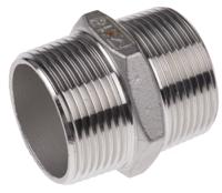 499-3170 RS PRO Stainless Steel Pipe Fitting Hexagon Hexagon Nipple, Male R 1-1/4in x Male R 1-1/4in