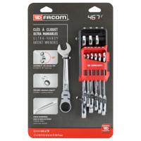 467bfjp10pb Facom 467BF Series 10-Piece Spanner Set, 8 → 19 mm, Chrome Vanadium Steel