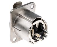 nc5fd-lx Neutrik Panel Mount XLR Connector, Female, 50 V, 5 Way, Silver over Nickel Plating