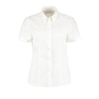 kk701-wte-18 Kustom Kit KK701 White Cotton, Polyester Shirt