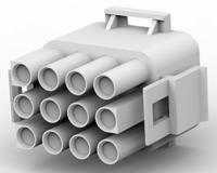 350735-4 TE Connectivity, Universal MATE-N-LOK Male Connector Housing, 6.35mm Pitch, 12 Way, 3 Row