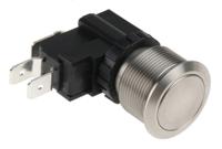 175-8706 RS PRO Push Button Switch, Momentary, Panel Mount, 22.2mm Cutout, SPDT, 250 / 125V ac, IP67