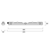 90072 Sylvania 13.2 W LED Batten Light, 240 V LED Batten, 670 mm Long, IP65