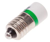 204-704 RS PRO Green LED Indicator Lamp, 24V ac/dc, E10 Base, 10mm Diameter, 1610mcd