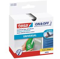 55225-00002-01 Tesa White Hook & Loop Tape, 20mm x 2.5m
