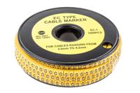 812-0852 RS PRO Slide On Cable Markers, Black on Yellow, Pre-printed "G", 3 → 4.2mm Cable