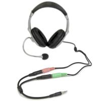 muyhsmff StarTech.com Male 3.5mm Stereo Jack to Female 3.5mm Stereo Jack x 2 Aux Cable, Black, 200mm MUYHSMFF