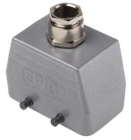 1904000071201200 EPIC H-BE Heavy Duty Power Connector Hood, 10 Contacts, M20 Thread, Top Entry