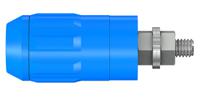 669684-23 Staubli Blue Female Banana Socket, 4 mm Connector, Bolt Termination, 20A, 1000V, Nickel Plating