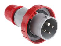 2181636 Scame IP66, IP67 Red Cable Mount 3P + E Industrial Power Plug, Rated At 16A, 415 V