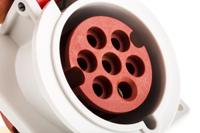 740 MENNEKES IP44 Red Panel Mount 7P 20 ° Industrial Power Socket, Rated At 32A, 400 V