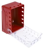 compact-lock-box6-red-keyed-diff-locks Brady 6 Padlock Lockout Station, 69.7 x 148.5 x 100.3mm