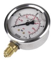 9626926 WIKA G 1/4 Analogue Pressure Gauge 40bar Bottom Entry 63mm Outside Diameter, UKAS