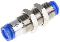 kce08-00 SMC KC Series Bulkhead Tube-to-Tube Adaptor, Push In 8 mm to Push In 8 mm, Tube-to-Tube Connection Style
