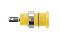 seb-7077-ni-ge Schutzinger Yellow Female Banana Socket, 4 mm Connector, 24A, 1000V, Nickel Plating
