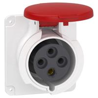 pkf32g434 Schneider Electric, Mureva IP44 Grey Panel Mount 3P + E Industrial Power Socket, Rated At 32A, 415 V