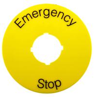1sfa616915r1005-ktc15-1005 ABB Legend Plate for Use with 70 mm Emergency Stop, Emergency Stop, Stop