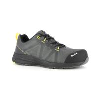 6322-9 S.24 KOMET S1P Unisex Black, Grey, Yellow CROSSFIBRE Toe Capped Safety Trainers, UK 9, EU 43