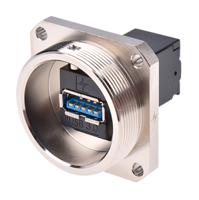 j60020a0004 Telegartner Straight, Panel Mount, Socket- Single Port Type A to A 3.0 IP68 USB Connector