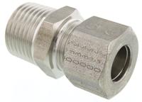 1805-12-21 Legris Stainless Steel Pipe Fitting, Straight Hexagon Coupler, Male BSP 1/2in