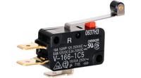 v-166-1c5 Omron Hinge Roller Lever Microswitch, Quick Connect Terminal, 16 A, SPDT, IP40