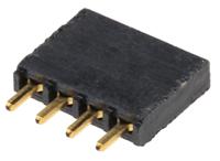 ssq-104-01-g-s Samtec SSQ Series Straight Through Hole Mount PCB Socket, 4-Contact, 1-Row, 2.54mm Pitch, Solder Termination