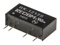rk-1212s Recom RK DC-DC Converter, 12V dc/ 84mA Output, 10.8 → 13.2 V dc Input, 1W, Through Hole, +85°C Max Temp -40°C