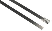 123-5034 RS PRO Cable Tie, Roller Ball, 200mm x 4.6 mm, Silver Stainless Steel, Pk-100