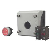 216521-m22-d-r-x0kc11i Eaton Momentary Enclosed Push Button - SPDT, Plastic, 1 Cutouts, Red, O, IP69K
